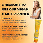 5 in 1 Primer For Face Before Makeup | 17% Vitamin C | All Day Grip | Dark Spot Corrector | Silky Matt Finish | Chemical Free | Vegan | All Skin Types | Made in America | 1fl oz