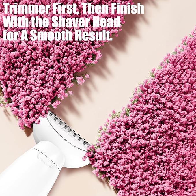 5 in 1 Bikini Trimmer for Women, Electric Razors for Women Shaver Cordless Body Pubic Hair Trimmer Waterproof Facial Hair Removal Electric Shaver, USB Charge Dock
