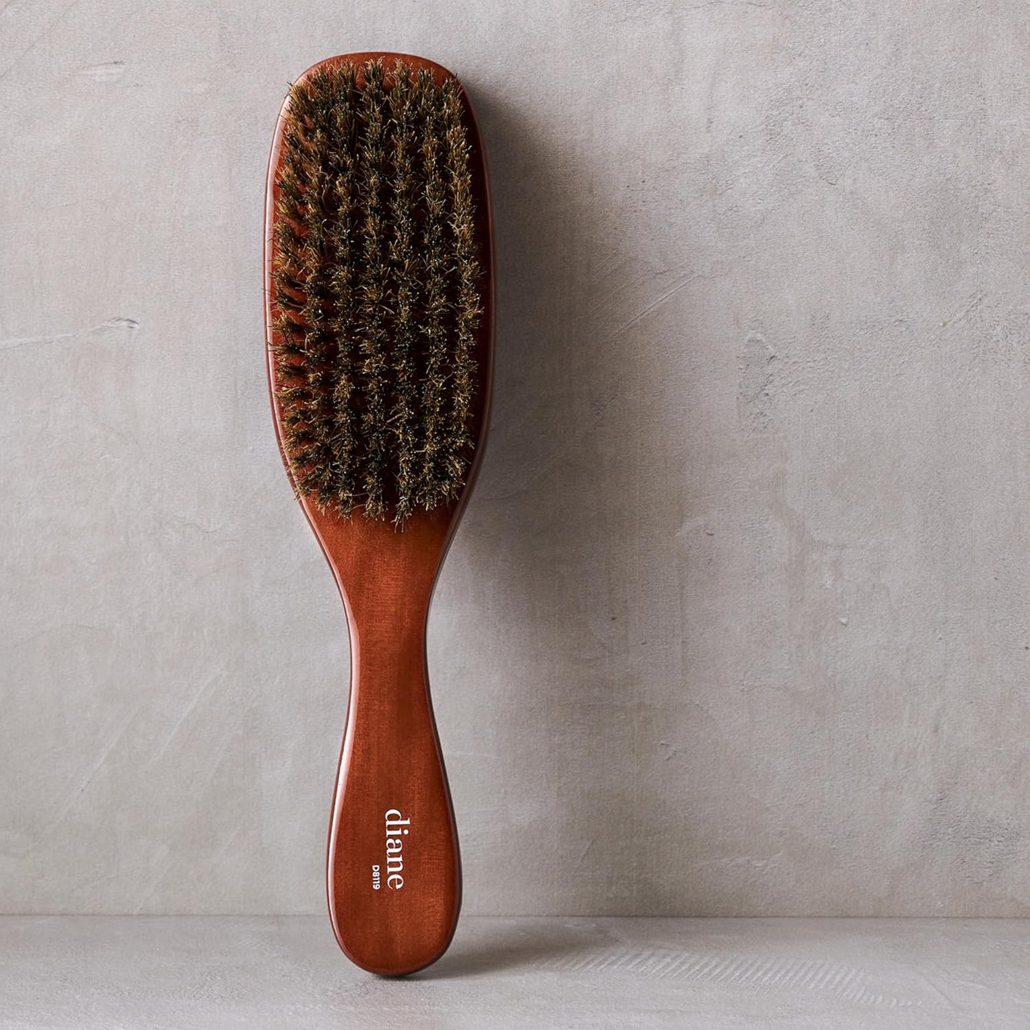 Diane Premium 100% Boar Bristle 7 Row Wave Brush for Men and Barbers, Medium-Firm Bristles for Thick Coarse Hair, Detangling, Smoothing