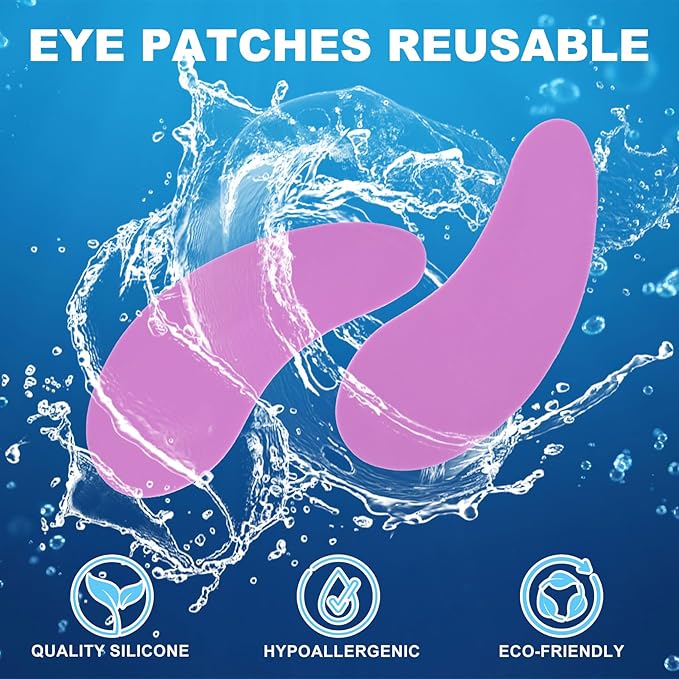 PAGOW 5 Pairs Reusable Under Eye Patches, Silicone Eye Patches, Eye Wrinkle Patches, Under Eye Mask Patches for Skin Care Effect to Reduce Wrinkles & Fine Lines