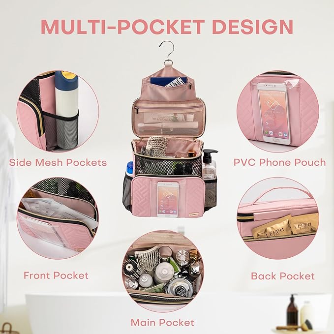 Women's hanging travel toiletry bag