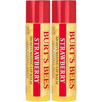 Burt's Bees Lip Balm Mothers Day Gifts for Mom - Strawberry, Lip Moisturizer With Responsibly Sourced Beeswax, Tint-Free, Natural Origin Conditioning Lip Treatment, 2 Tubes, 0.15 oz.