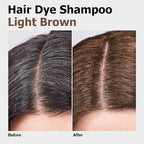 Hair Dye Shampoo, Gray Hair Coverage Dye Shampoo, Hair Color Shampoo for All Hair Types, Champu Para Canas, Suitable for Home and Salon (Light Brown)