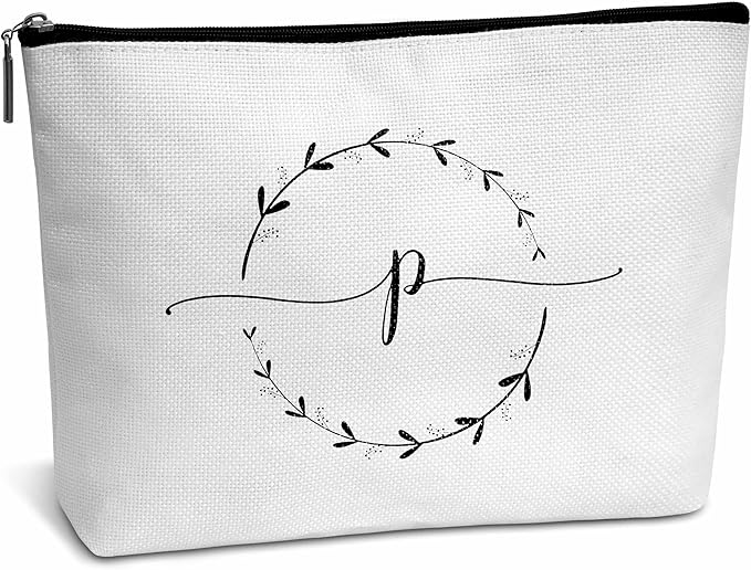 Monogram makeup bag letter toiletry