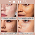 6 Colors Correcting Concealer Palette,Colors Corrector Palette,Moisturizing Full Coverage Liquid Foundation Cream Contour Makeup Palette with Brush