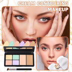 6 Colors Correcting Concealer Palette,Contouring Highlighting Concealer Palette Makeup Kit with Brush,Foundation Makeup Cream Contour Palette for Conceals Dark Circles,Blemish(01#)