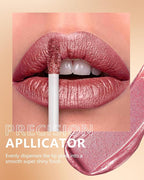 MAKI YIKA Red Lipstick for Women Metallic Lipsticks Glitter Long Lasting Lipstick No Smudge No Transfer Liquid Lip Gloss (BR03 Be Happy)