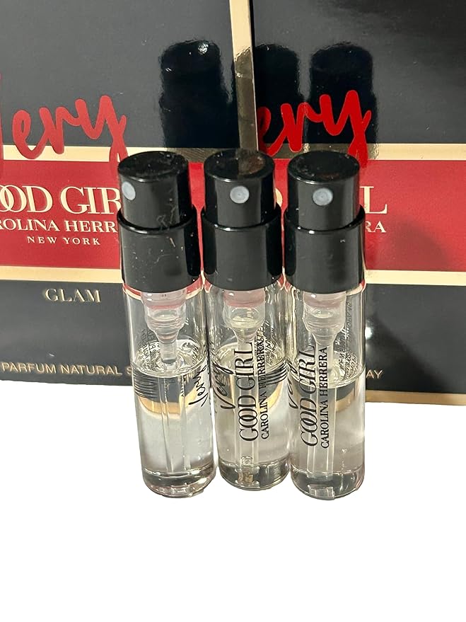 Carolina Herrera Very Good Girl GLAM PARFUM Sample Spray Perfume WOMEN 1.5 ml / 0.05 fl oz (Set of 3) Clear