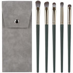 Eyeshadow Makeup Brushes Set with Case 5 PCS Soft Synthetic Hairs Eye Makeup Brushes for Blending Eyebrow Eyeliner Eyeshadow （Green）