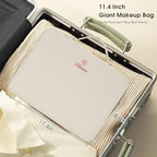 Leather makeup case with led