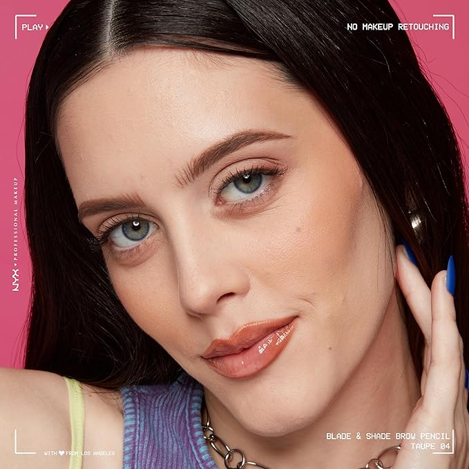 NYX PROFESSIONAL MAKEUP Blade & Shade Brow Pencil, Nano Mechanical Eyebrow Pencil, Up to 16HR Make Up Wear - Taupe