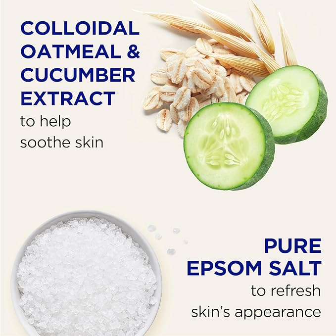 Dr Teal's Foaming Bath with Pure Epsom Salt, Sensitive Skin with Colloidal Oatmeal & Cucumber, 34 fl oz (Pack of 4)