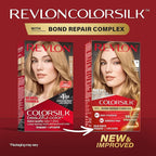 Revlon ColorSilk with Bond Repair Complex, Blonde Permanent Hair Color, 100% Gray Coverage, Ammonia Free Hair Dye, Vegan Keratin, 71 Golden Blonde (Pack of 3)