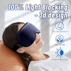 Cooling Gel 3D Sleep Eye Mask-Weighted Blackout Sleep Mask & Cold Compress for Dark Circles, Dry Eyes, and Puffiness - Comfortable, Eyelash-Friendly, Reusable for Relaxing Sleep -Blue