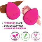 wet n wild Makeup Sponge - Low Product Absorption for Streak-Free Application, Effortless Blending Beauty for a Smooth Professional Looking Finish, Cruelty-Free & Vegan-Pink