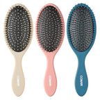 Conair Detangling hairbrush 3PK - wet or dry hair - ideal for curly or straight styles - detangler hair brush - hairbrushes for women - Beige, Navy, Coral