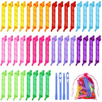 Yilloog 40 Pieces Hair Curlers Kit Heatless Spiral Curlers Tools with 2 Styling Hooks and 1 Storage Bag Multicolor Magic Curls Rollers for Women Long Medium Short Hair Classic Style
