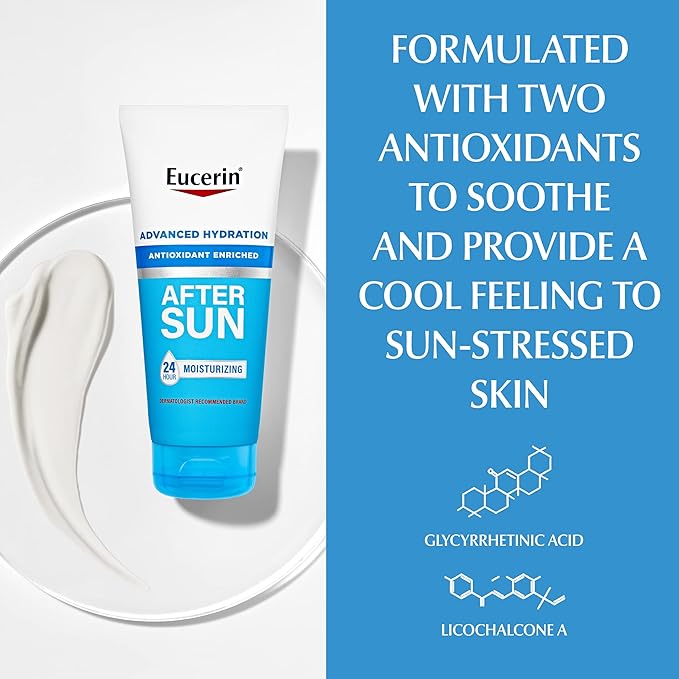 Eucerin Advanced Hydration Skin Care Set, Advanced Hydration Sunscreen Lotion SPF 30, 5 Fl Oz Tube + Advanced Hydration After Sun Lotion, After Sun Care for Dry, Sun-Stressed Skin, 6.8 Fl Oz Tube