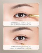 Desert Oak Series Precision Angled Eyeliner Brush - Ultra-Fine Nylon Bristles for Razor-Sharp Gel/Liquid/Powder Lines, Detail Work & Tightlining, Bubinga Handle & Brass Ferrule (CM 181)