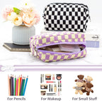 Pazimiik checkered makeup bag for