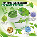 SWISSÖKOLAB Under Eye Patches For Puffy Eyes 24k Gold Eye Mask Dark Circles And Puffiness Collagen Eye Gel Pads Moisturizing & Reducing Wrinkles Anti-Aging Hyaluronic Acid (Green Tea)