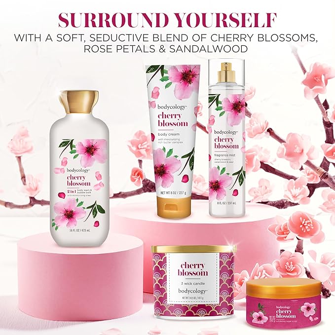 Bodycology Long-Lasting Fragrance Body Mist, Cherry Blossom, 8 fl oz