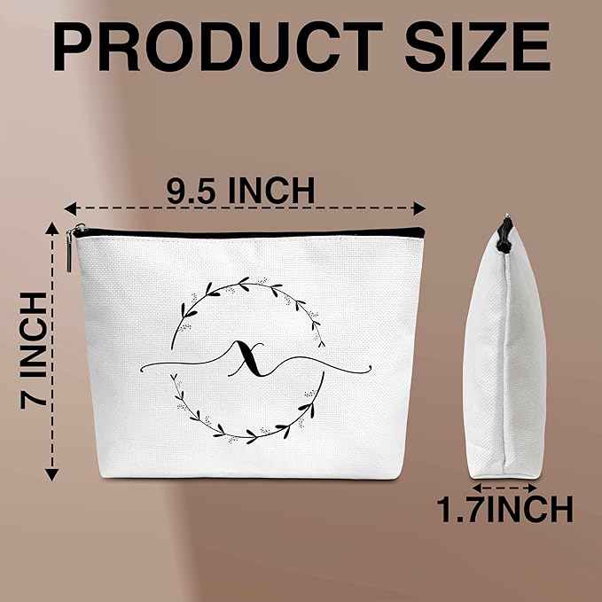 Monogram makeup bag letter toiletry