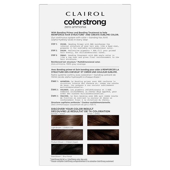 Clairol ColorStrong Permanent Zero Ammonia Hair Dye, 5.0 Medium Brown - Toscana Hair Color, Pack of 1
