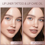 KISSIO Lip Stain Set,Peel Off Lip Liner Stain and Lip Care Oil,Transfer Proof,Long Lasting and Waterproof Lip Tint,Matte Finish,Lip Combo,05 Light brown