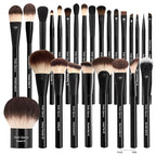 25 pcs Makeup Brush Set Holder Black Professional Kabuki Powder Concealers Eye shadows Blush Eyeliner Eyebrow Contour Eye blending Brushes (25pcs brush with box)