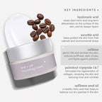 Eye+Lip Nourishing Cream with Caffeine, Vitamin K, Vitamin C, and Peptides. De-Puffs and Reduces Dark Circles. Fragrance-Free, Cruelty-Free. (0.5 ounce) (0.5 oz)