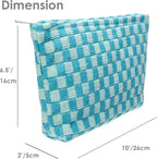 Pazimiik knitted checkered makeup bag