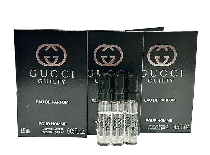 Gucci Guilty Sample Perfume MEN Guilty Guilty PARFUM Spray Pour Homme Size 1.5 ML / 0.05 (set of 3)