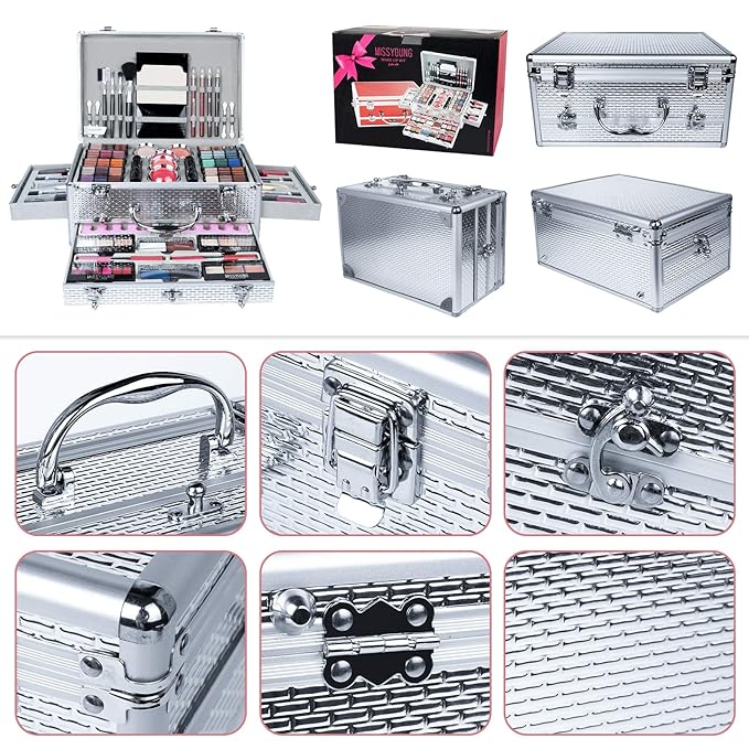 All In One Makeup Kit Multi-Purpose Combination Makeup Surprise Gift Set Beauty Full Makeup Essential Starter Kit, Compact and Lightweight Design for Girls Women and Make Up Beginners