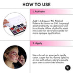 FX Alcohol-Activated 12 Colors Makeup Palette, Highly Pigmented