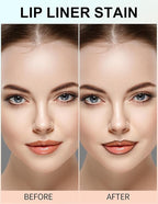 Erinde Peel Off Lip Liner Stain, Long Lasting Tattoo Lip Liner with Tweezer, Matte Finish Peel Off Lip Stain, Waterproof Transfer Proof Lip Stain Peel Off, Non-Stick Cup Nude Lip Stain Lipliner, 04