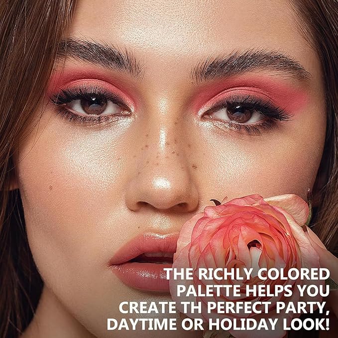 Eyeshadow Palette,Eye Shadow Pallet Makeup 15 Colors,Colorful Highly Pigmented Matte & Shimmer Makeup Eyeshadow for Women (RED LEOPARD)