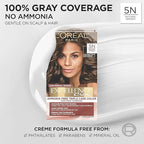 L’Oreal Paris Excellence Universal Nudes Permanent Hair Color, Ammonia Free Hair Dye for Gray Hair Coverage, 5N Natural Brown, 1 Hair Dye Kit