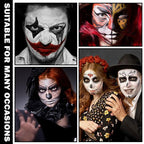 Clown Makeup Kit,Black White Red Face Paint Professional Adult Body Paint Kit for Halloween SFX Special Effects Makeup Kit