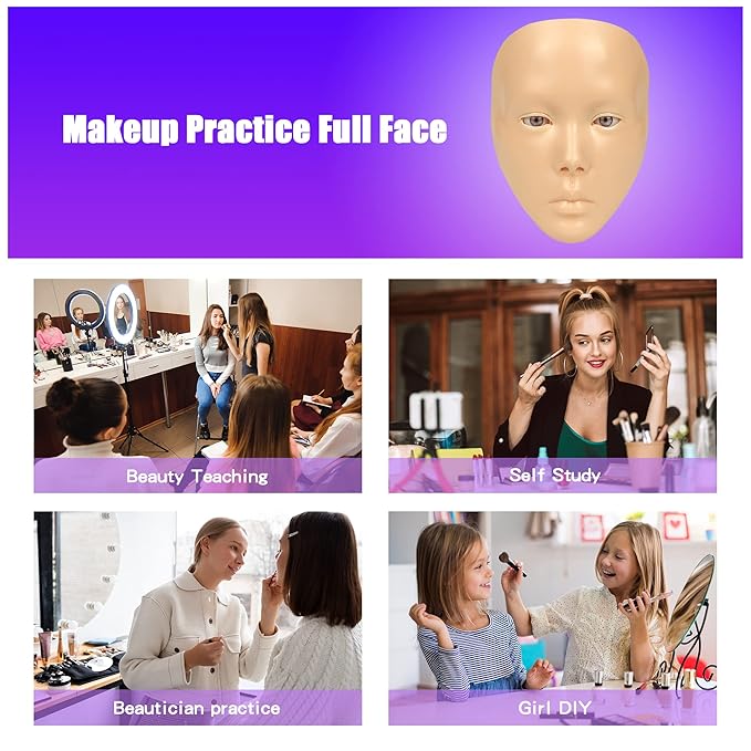 Makeup Practice Mannequin Face, 5d Reusable