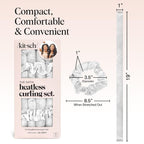 Kitsch Satin Heatless Hair Curler Set - Heatless Curls Overnight, Hair Rollers for Soft Curls & Frizz-Free Styling, No Heat Curlers To Sleep in, Curling Rod Headband with 2 Scrunchies - Ivory