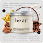 THE ACT Solid Coconut Body Butter – Organic Vegan Moisturizer with Shea & Almond Oils – Melts in Hands – Massage Balm for Dry Skin – Natural Skincare for Women & Men – 6 oz with Spatula