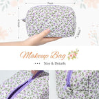 Soidram quilted makeup bag floral