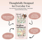 Kitsch Satin Heatless Hair Curler Set - Heatless Curls Overnight, Hair Rollers for Soft Curls & Frizz-Free Styling, No Heat Curlers To Sleep in, Curling Rod Headband with 2 Scrunchies - Aura