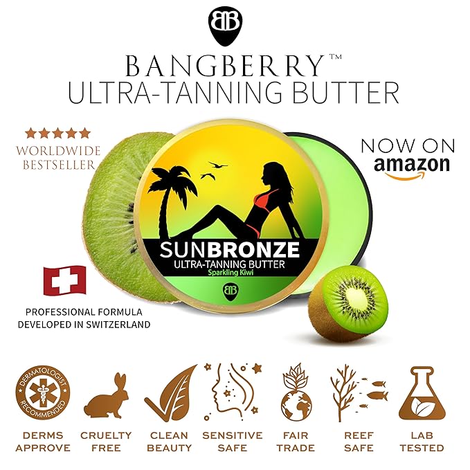 Original Sun Bronze Ultra Tanning Butter - Sparkling Kiwi, Use in the sun outdoor or tanning bed Better than tanning oil Tan faster with premium natural ingredients Safe for Sensitive Skin