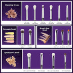 Jessup Eye Makeup Brushes Set Professional 15pcs with Eyeshadow Blending Concealer Eyebrow Eyliner Brush (Pearl Black/Silver)