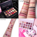 2Pcs Twilight Dusk + Aromas Nude Eyeshadow Palette Makeup Set, Matte Shimmer Glitter Pressed Pearl All Highly Pigmented Blending Powder, Natural Velvet Texture Eye Shadow Kit