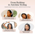 Kitsch Satin Heatless Hair Curler Set - Heatless Curls Overnight, Hair Rollers for Soft Curls & Frizz-Free Styling, No Heat Curlers To Sleep in, Curling Rod Headband with 2 Scrunchies - Ivory