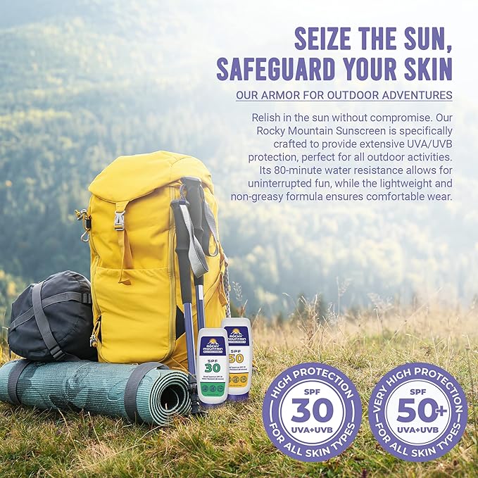Rocky Mountain Sunscreen SPF 30 Lotion | Broad Spectrum UVA/UVB Protection | Hawaii 104 Reef Act Compliant (Oxybenzone & Octinoxate Free) | Water Resistant 80 Min. | Quart with Pump (32 Fl Oz)