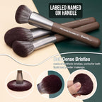 Bueart Design 26 Pcs Chocolate-colored Gift Makeup Brushes Set with Extra Large Holder,Elegant Make up Brushes for Foundation,Face Blending Powder, Contour, Highlight, Concealer, Eyeshadow